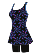 ALLOVER PRINTED RACERBACK SWIMDRESS