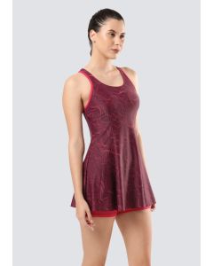 ALLOVER PRINT SWIMDRESS WITH BOYLEG